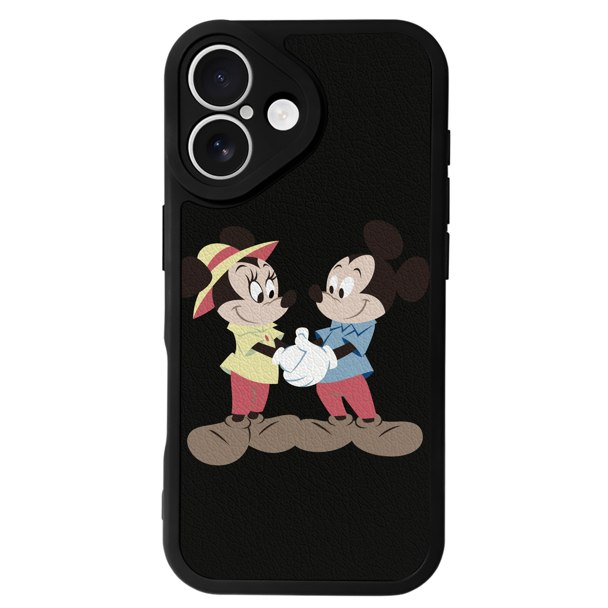 （画像用） ミッキーマウス Mickey Mouse 【iPhone 16シリーズ対応】シリコンスマホケース（レザー調） 材質：シリコン